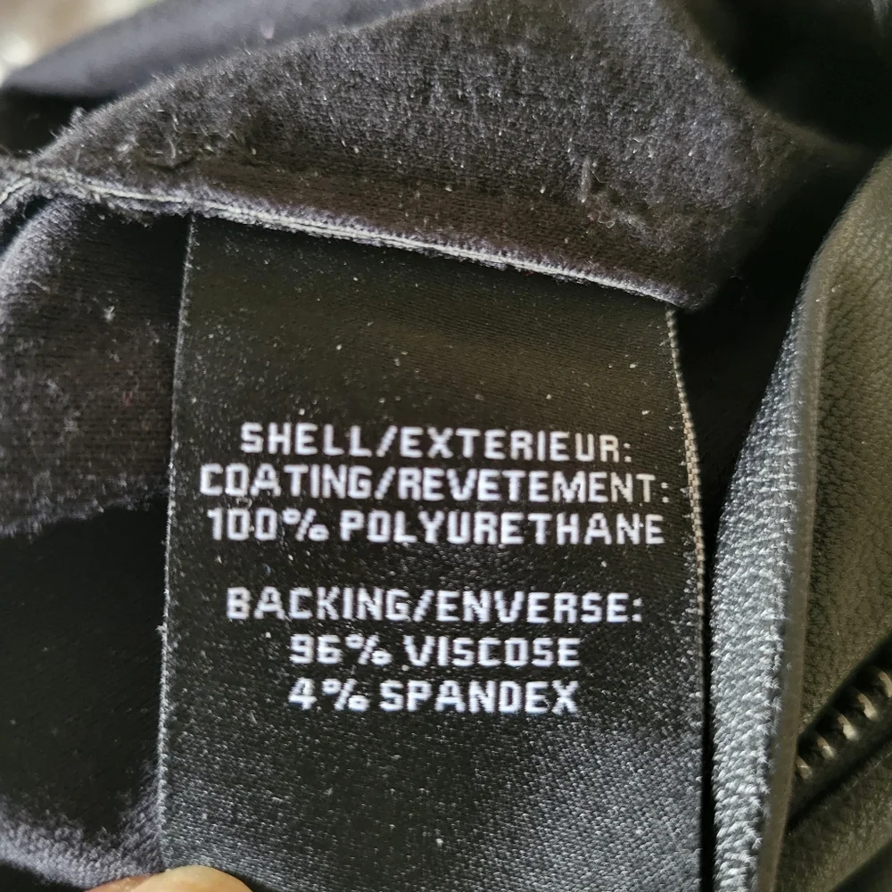 7 For All Mankind Faux Leather Black Moto Pants - Picture 9 of 10